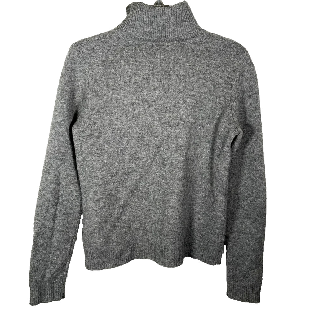 Lauren Ralph Lauren Gray Lambswool Ice Skater Intarsia Turtleneck Sweater‎ M - Picture 3 of 7